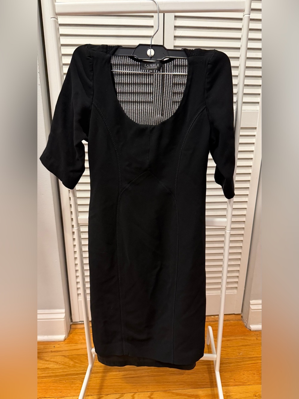 La Perla Black Short Sleeve Classic Midi Dress Size 42 US S